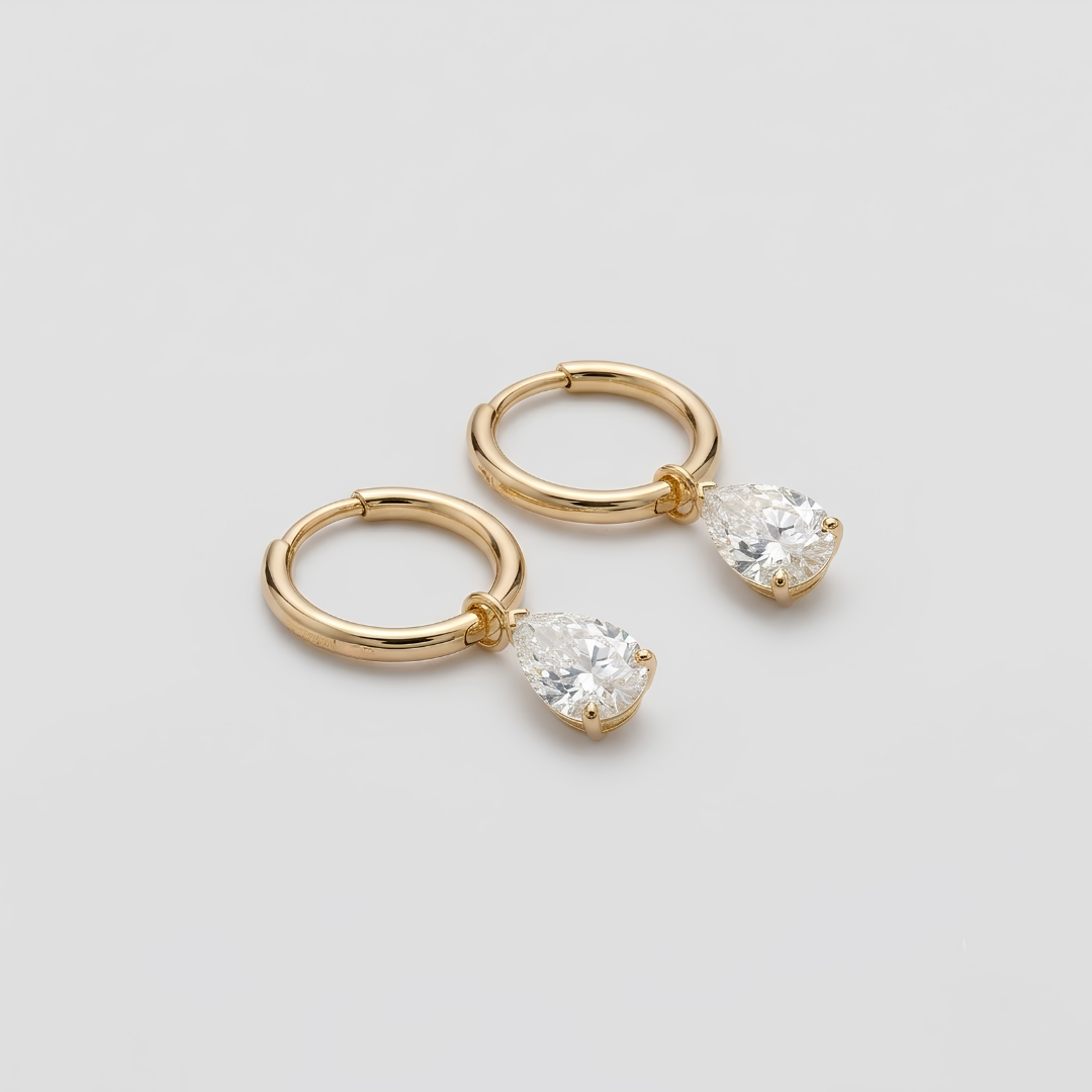 2 Ct. Lab Grown Diamond Pear Cut Drop Earring (VS-EF)