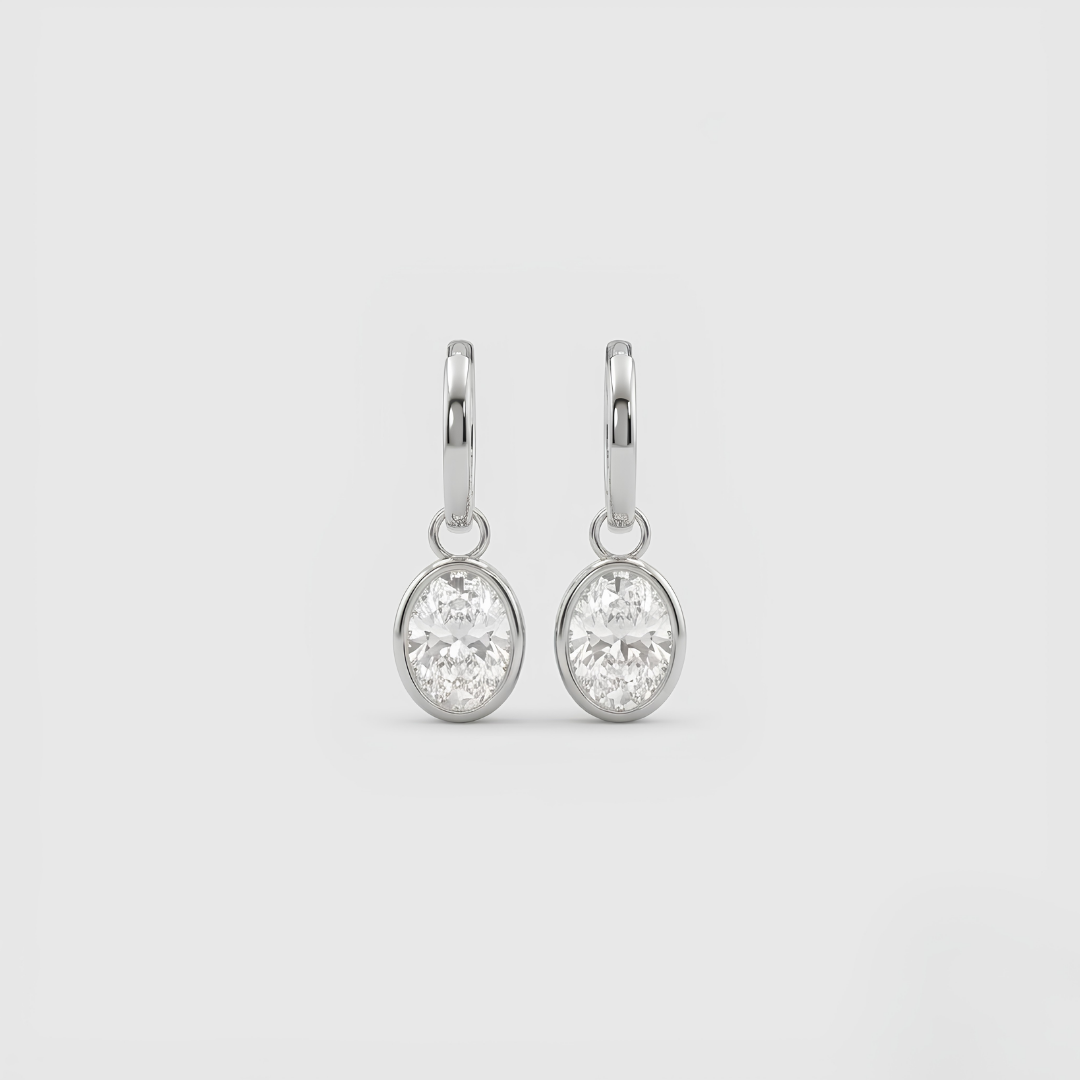 4 Ct. Lab Grown Diamond Oval Cut Drop Earring (VS-EF)