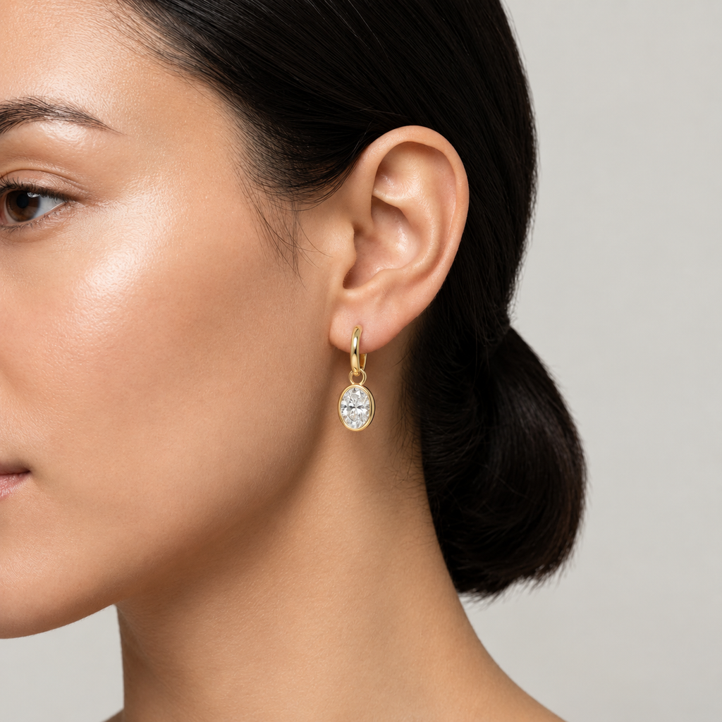 4 Ct. Lab Grown Diamond Oval Cut Drop Earring (VS-EF)