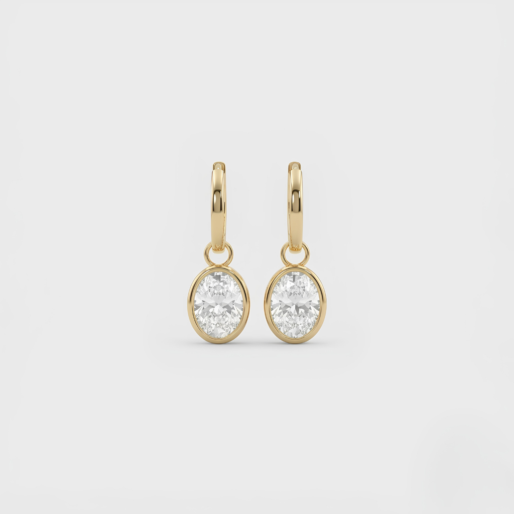 4 Ct. Lab Grown Diamond Oval Cut Drop Earring (VS-EF)