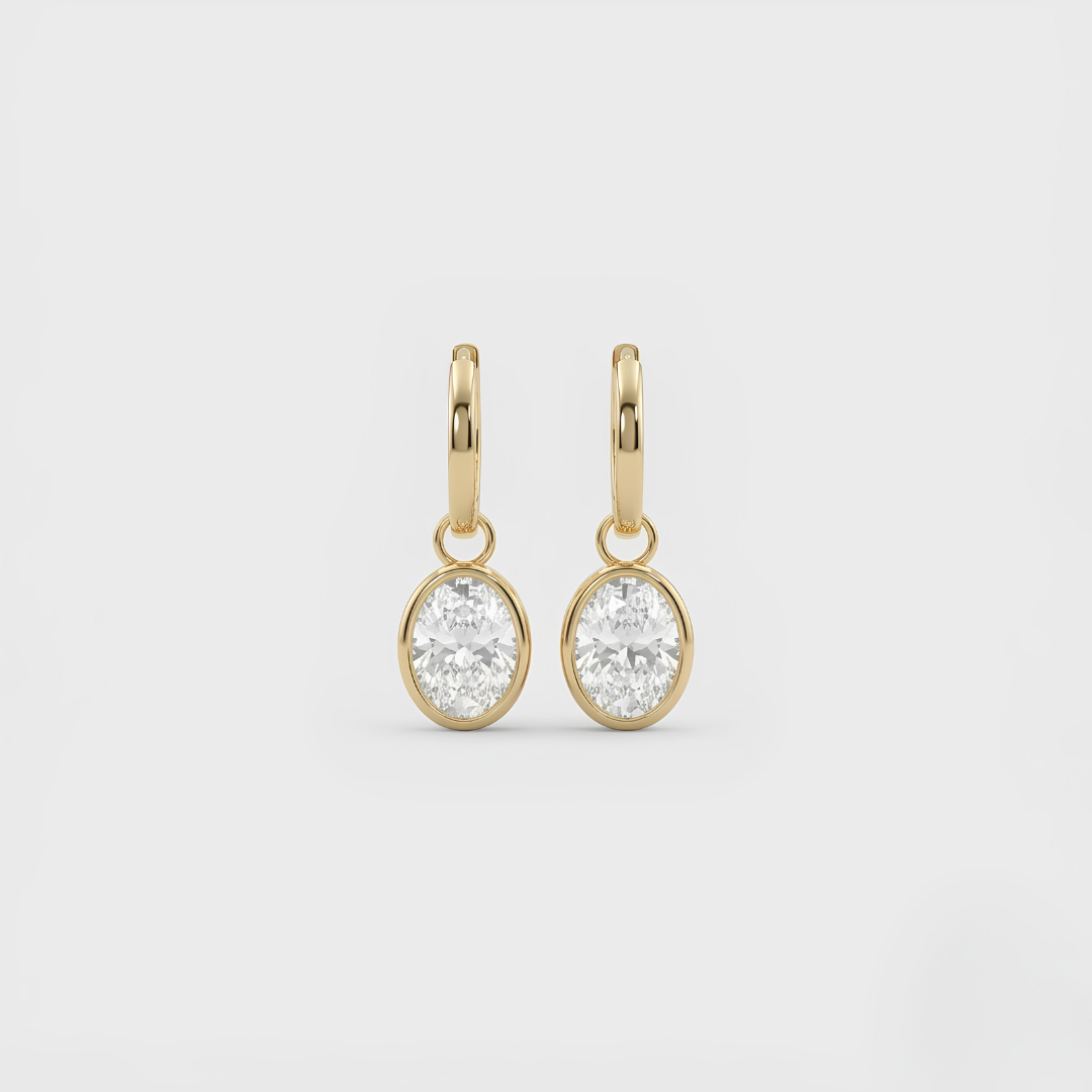 4 Ct. Lab Grown Diamond Oval Cut Drop Earring (VS-EF)
