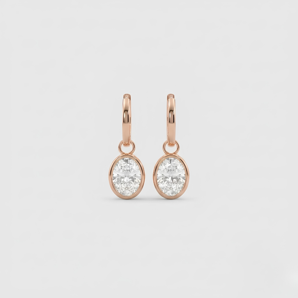 4 Ct. Lab Grown Diamond Oval Cut Drop Earring (VS-EF)