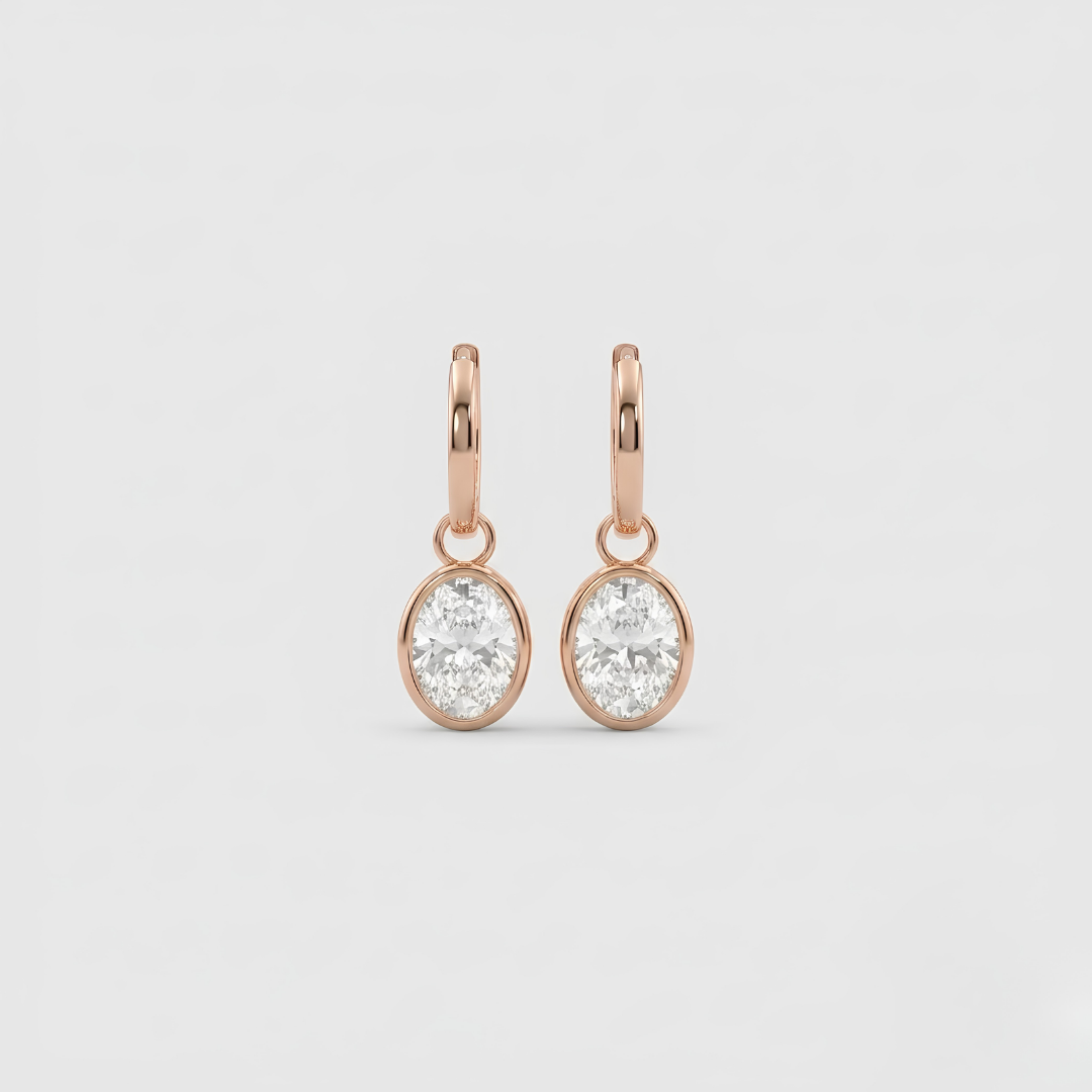 4 Ct. Lab Grown Diamond Oval Cut Drop Earring (VS-EF)