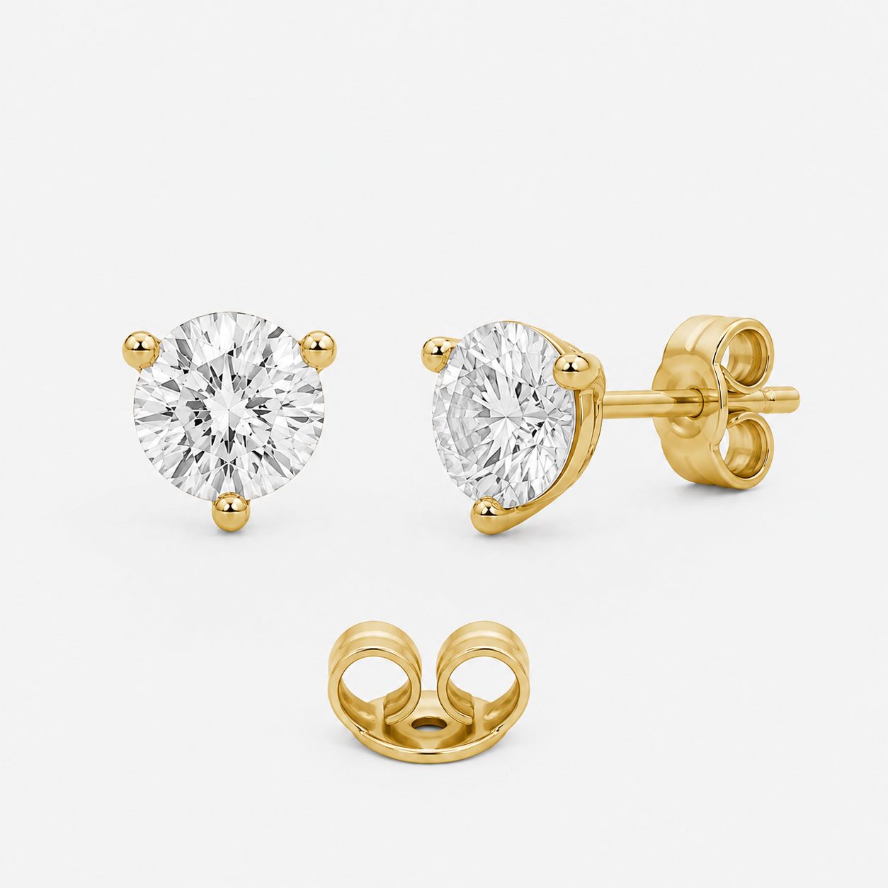 2 Ct. Lab Grown Diamond Round Cut Stud Earrings (VS-EF)