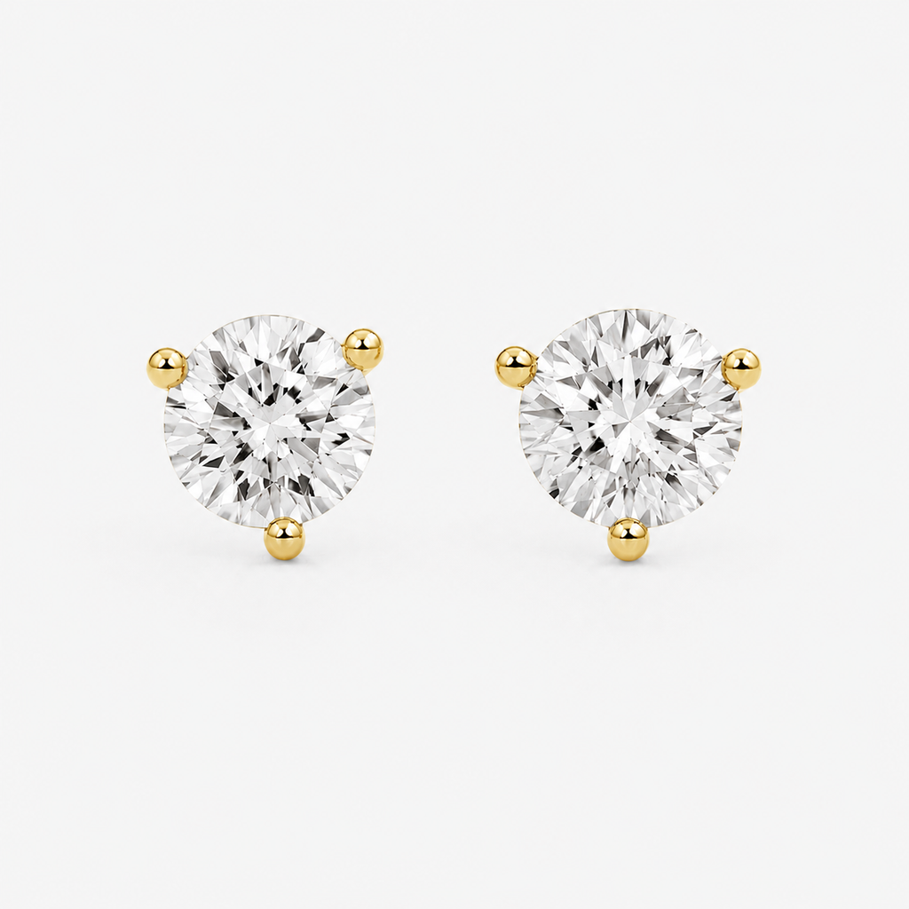 2 Ct. Lab Grown Diamond Round Cut Stud Earrings (VS-EF)