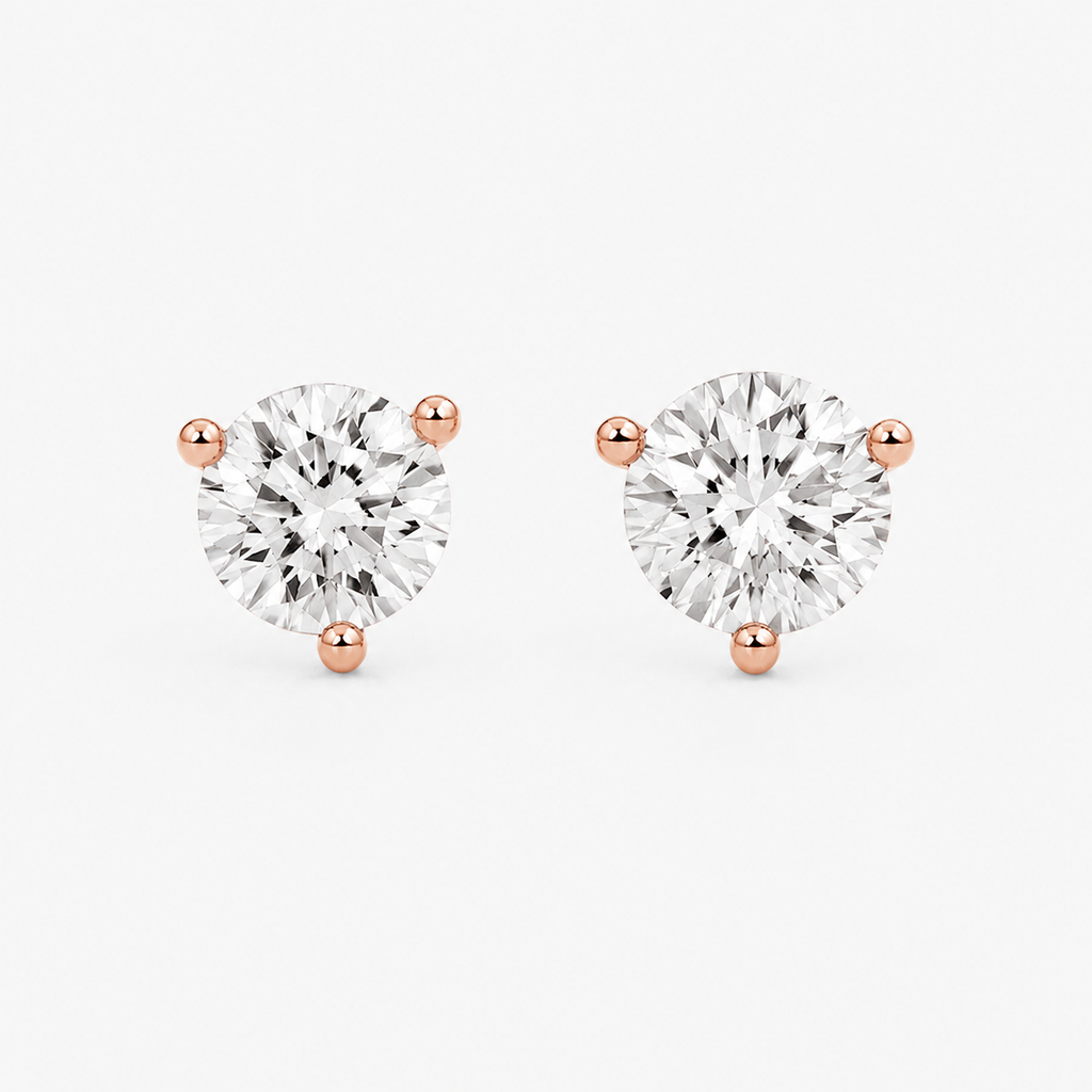 2 Ct. Lab Grown Diamond Round Cut Stud Earrings (VS-EF)