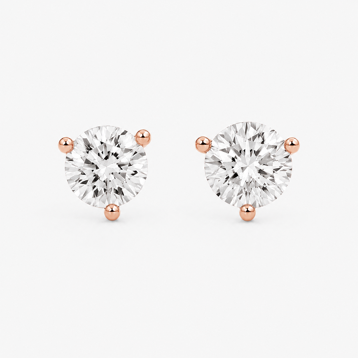 2 Ct. Lab Grown Diamond Round Cut Stud Earrings (VS-EF)