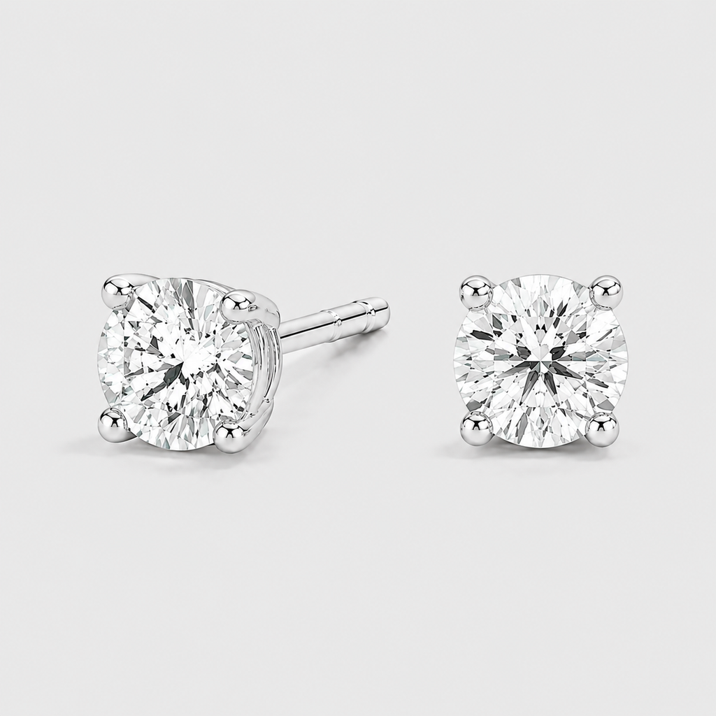 Round Cut Lab Grown Diamond Stud Earrings 0.50 Ct. (VS-EF)