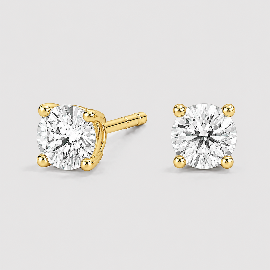 Round Cut Lab Grown Diamond Stud Earrings 0.50 Ct. (VS-EF)