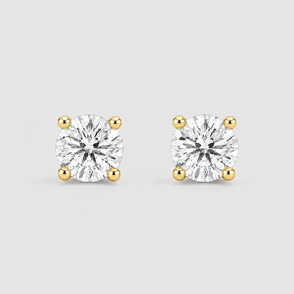 Round Cut Lab Grown Diamond Stud Earrings 0.50 Ct. (EF/VVS-VS)