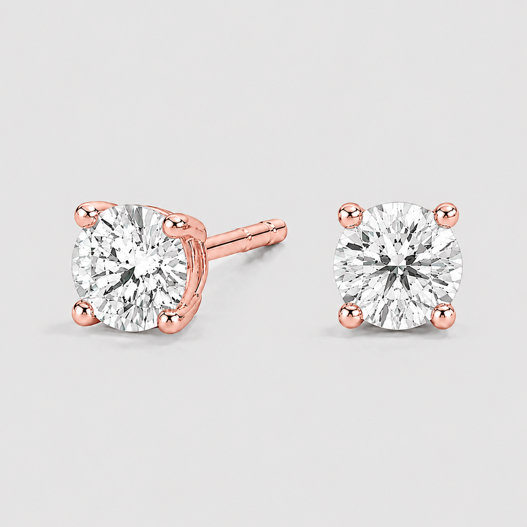 Round Cut Lab Grown Diamond Stud Earrings 0.50 Ct. (VS-EF)