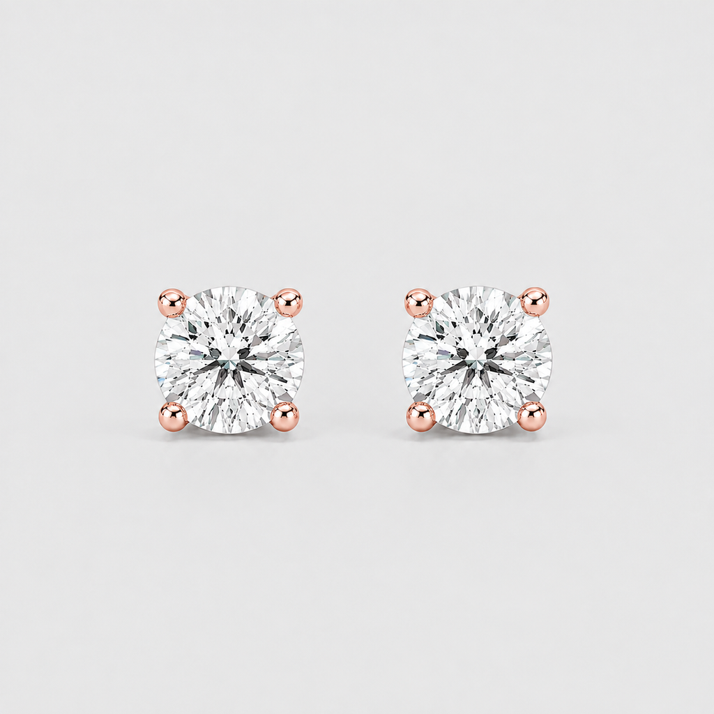 Round Cut Lab Grown Diamond Stud Earrings 0.50 Ct. (EF/VVS-VS)