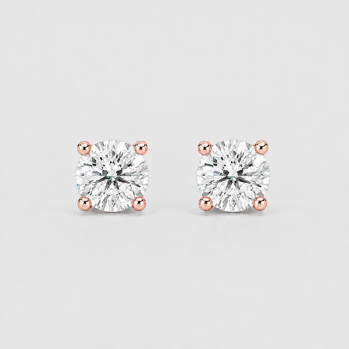 Round Cut Lab Grown Diamond Stud Earrings 0.50 Ct. (EF/VVS-VS)