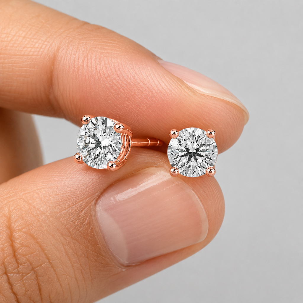 Round Cut Lab Grown Diamond Stud Earrings 0.50 Ct. (VS-EF)