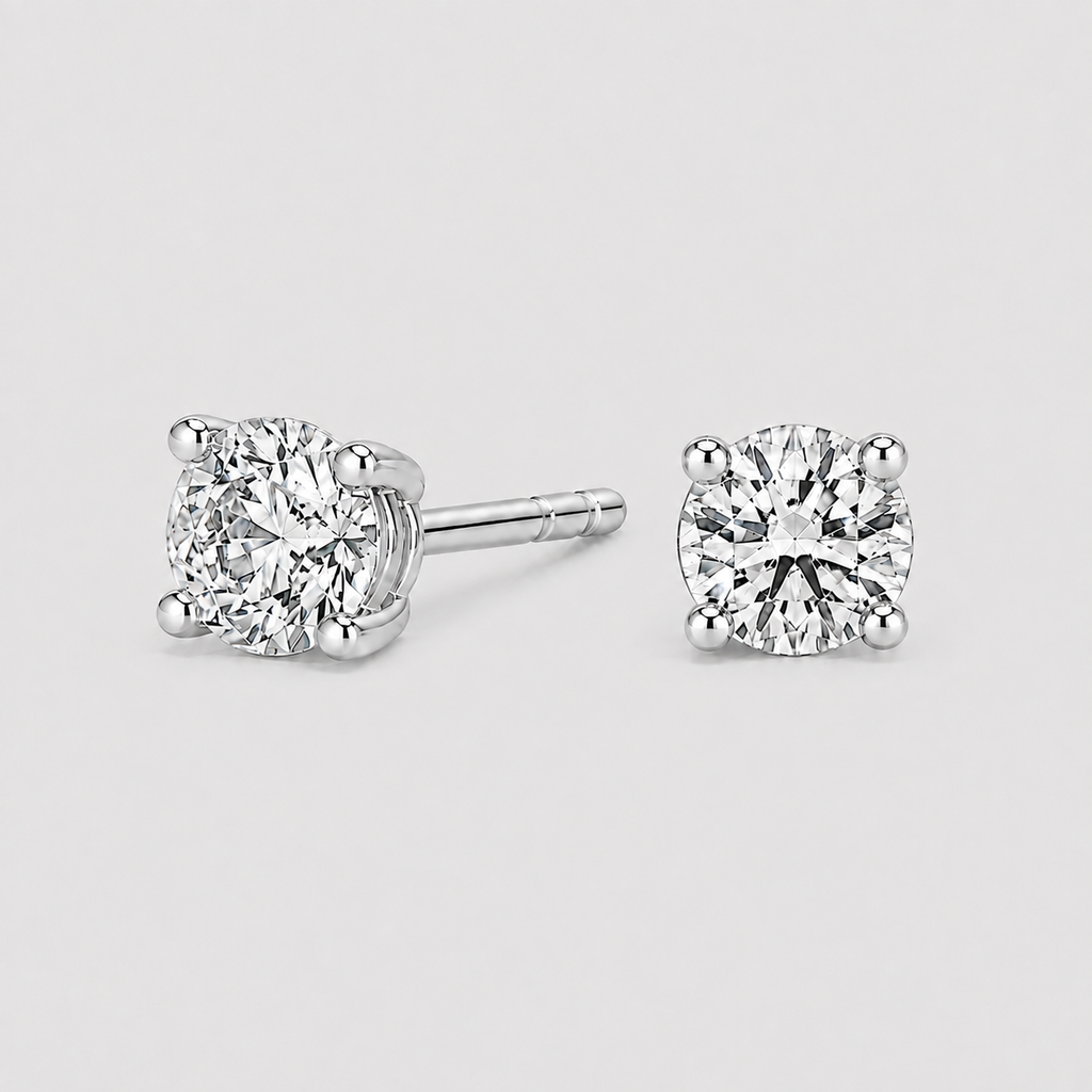 Lab Grown Diamond Round Cut Stud Earrings 0.25 Ct. (VS-EF)