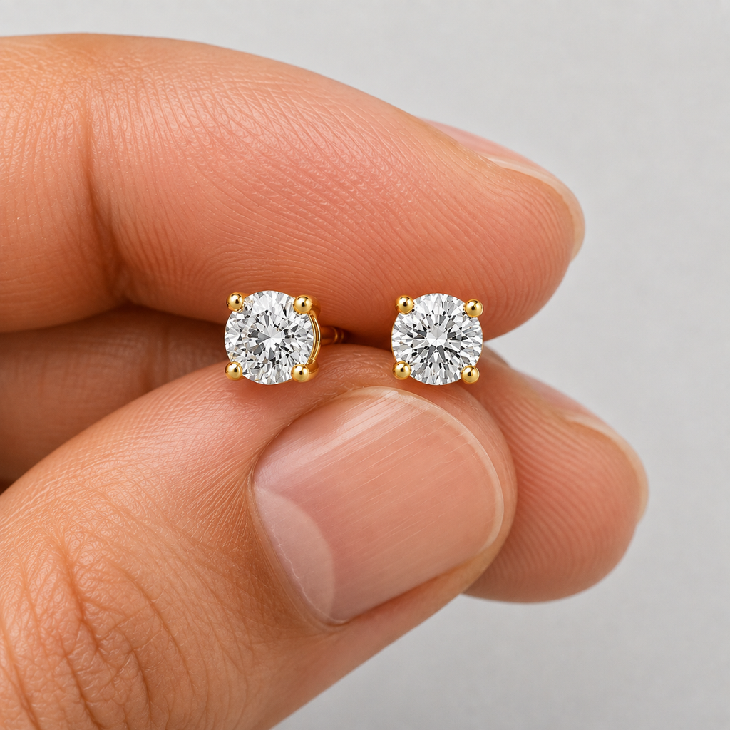 Lab Grown Diamond Round Cut Stud Earrings 0.25 Ct. (VS-EF)