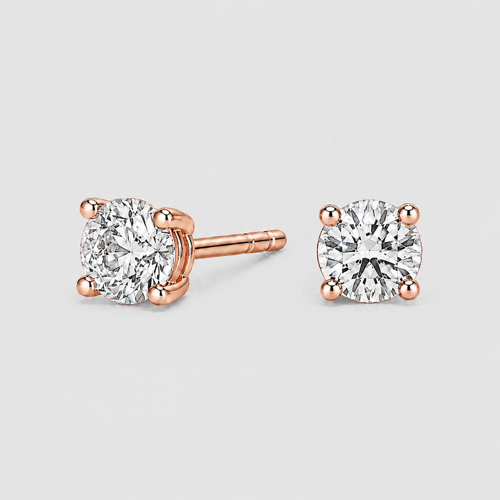 Lab Grown Diamond Round Cut Stud Earrings 0.25 Ct. (VS-EF)