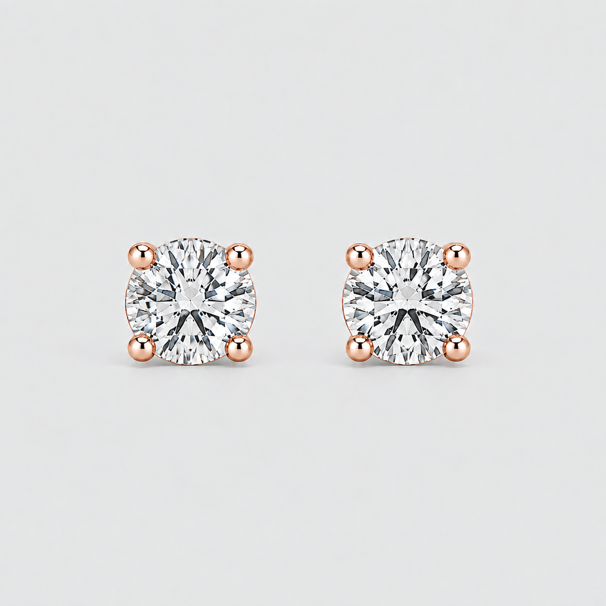 Lab Grown Diamond Round Cut Stud Earrings 0.25 Ct. (EF/VVS-VS)