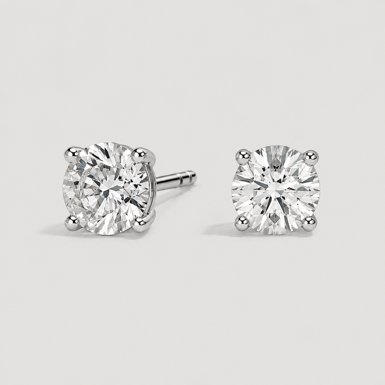 1.50 Ct. Round Cut Lab Grown Diamond Stud Earrings (VS-EF)