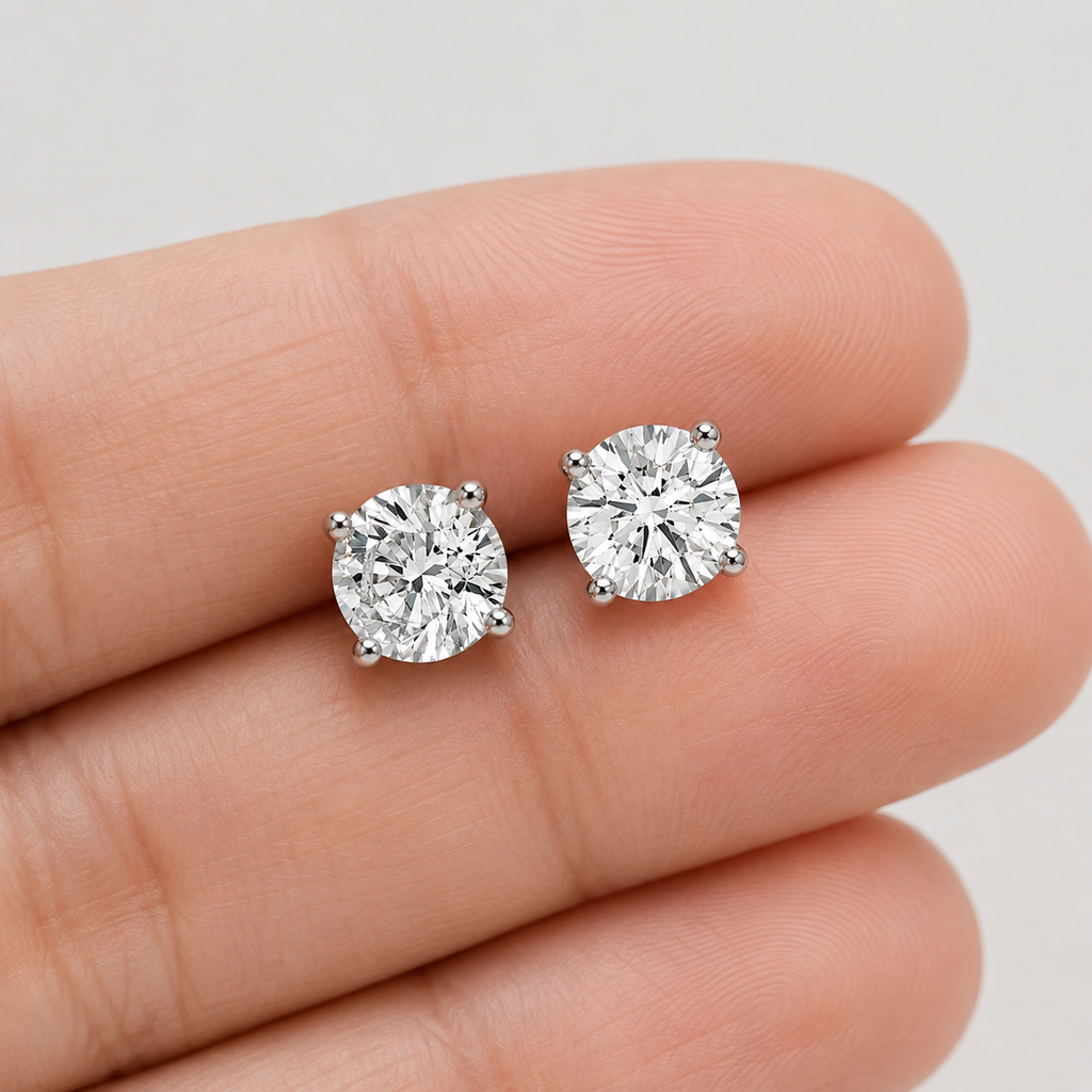1.50 Ct. Round Cut Lab Grown Diamond Stud Earrings (VS-EF)