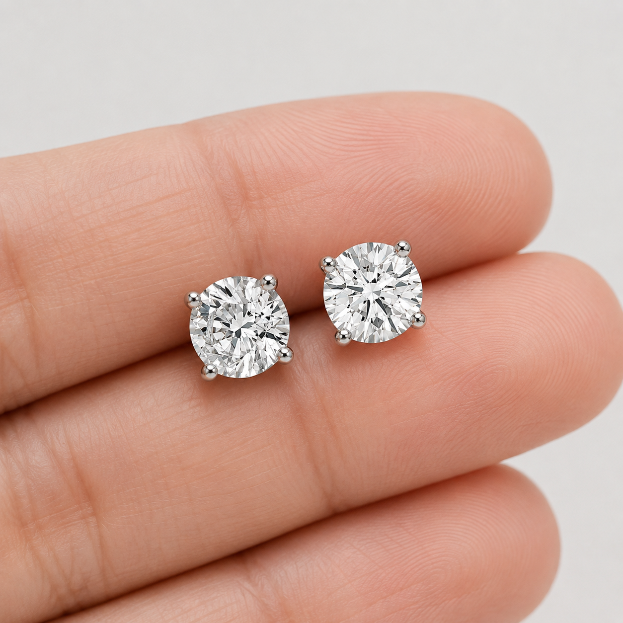 1.50 Ct. Round Cut Lab Grown Diamond Stud Earrings (VS-EF)