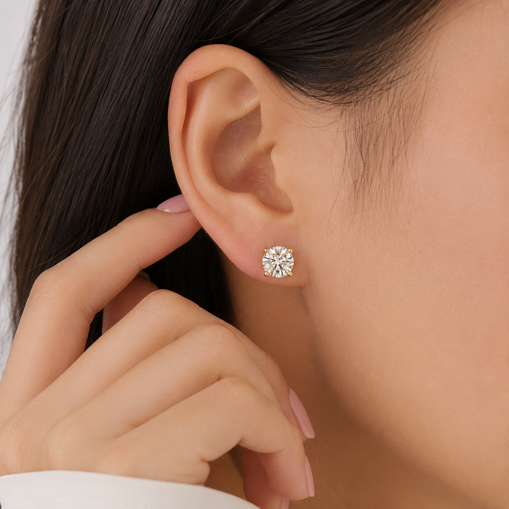 1.50 Ct. Round Cut Lab Grown Diamond Stud Earrings (VS-EF)