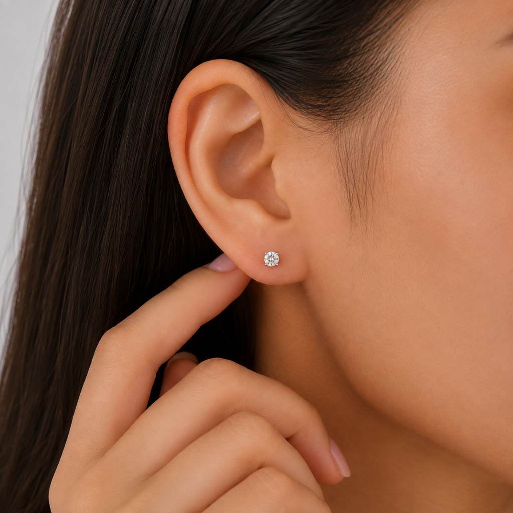 Lab Grown Diamond Round Cut 0.75 Ct. Stud Earrings (VS-EF)