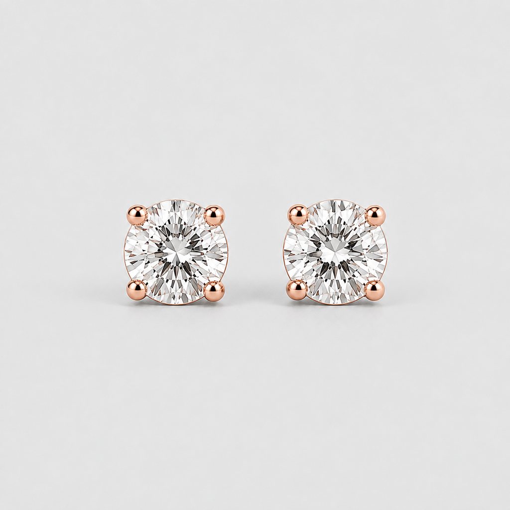 Lab Grown Diamond Round Cut 0.75 Ct. Stud Earrings (EF/VVS-VS)