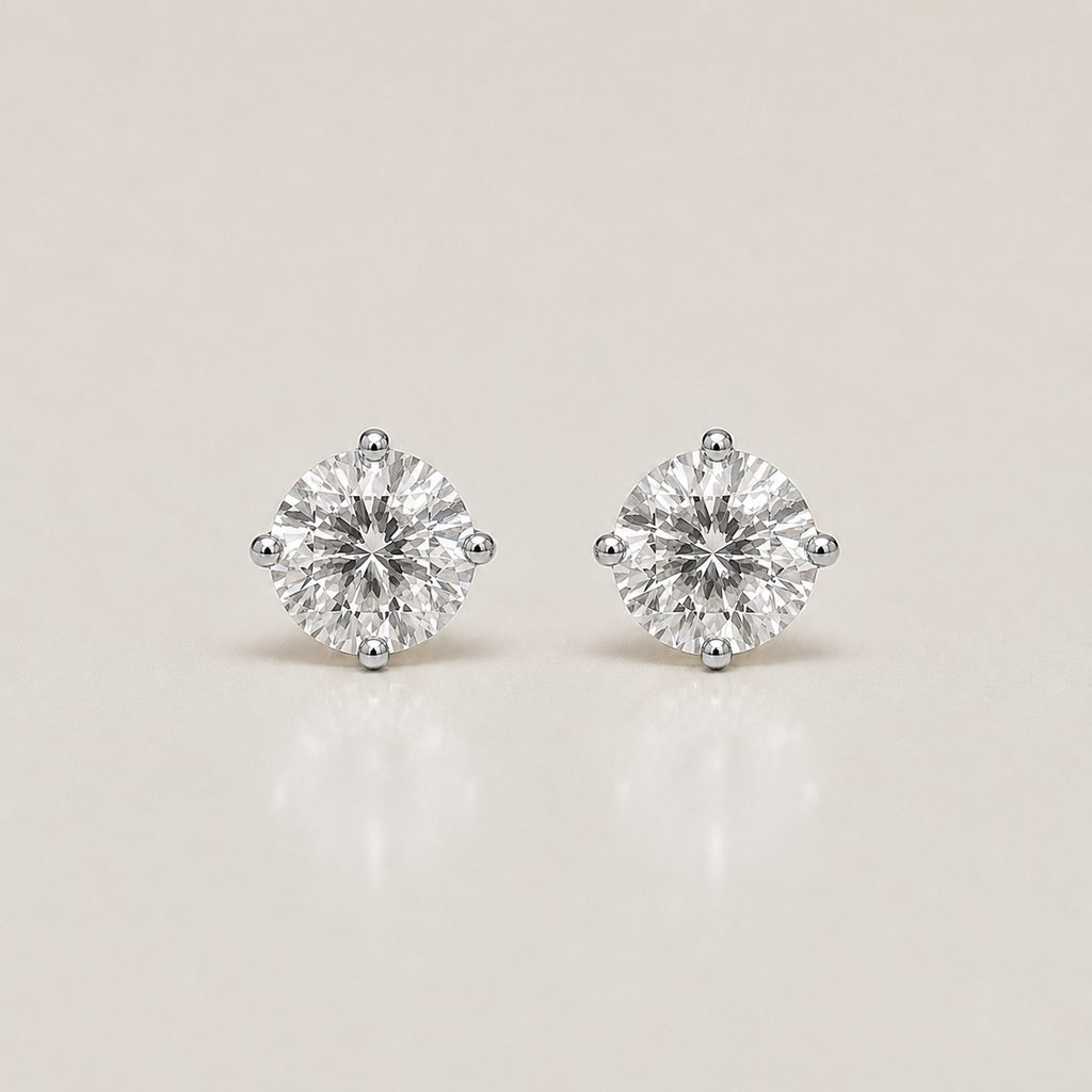 3 Ct. Lab-Grown Diamond Round-Cut Studs Earrings (VS-EF)