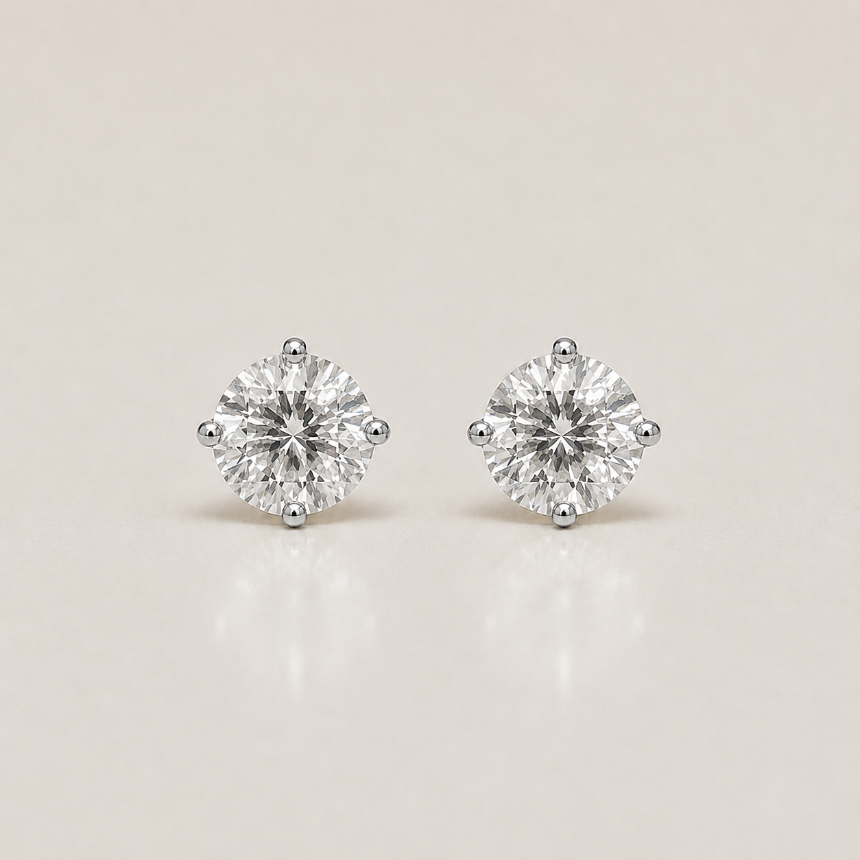 3 Ct. Lab-Grown Diamond Round-Cut Studs Earrings (VS-EF)