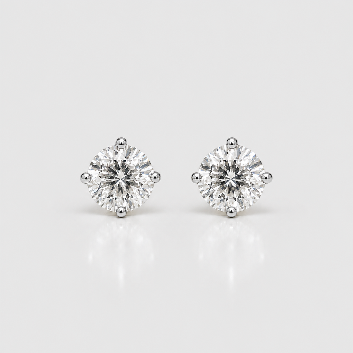 3 Ct. Lab-Grown Diamond Round-Cut Studs Earrings (EF/VVS-VS)