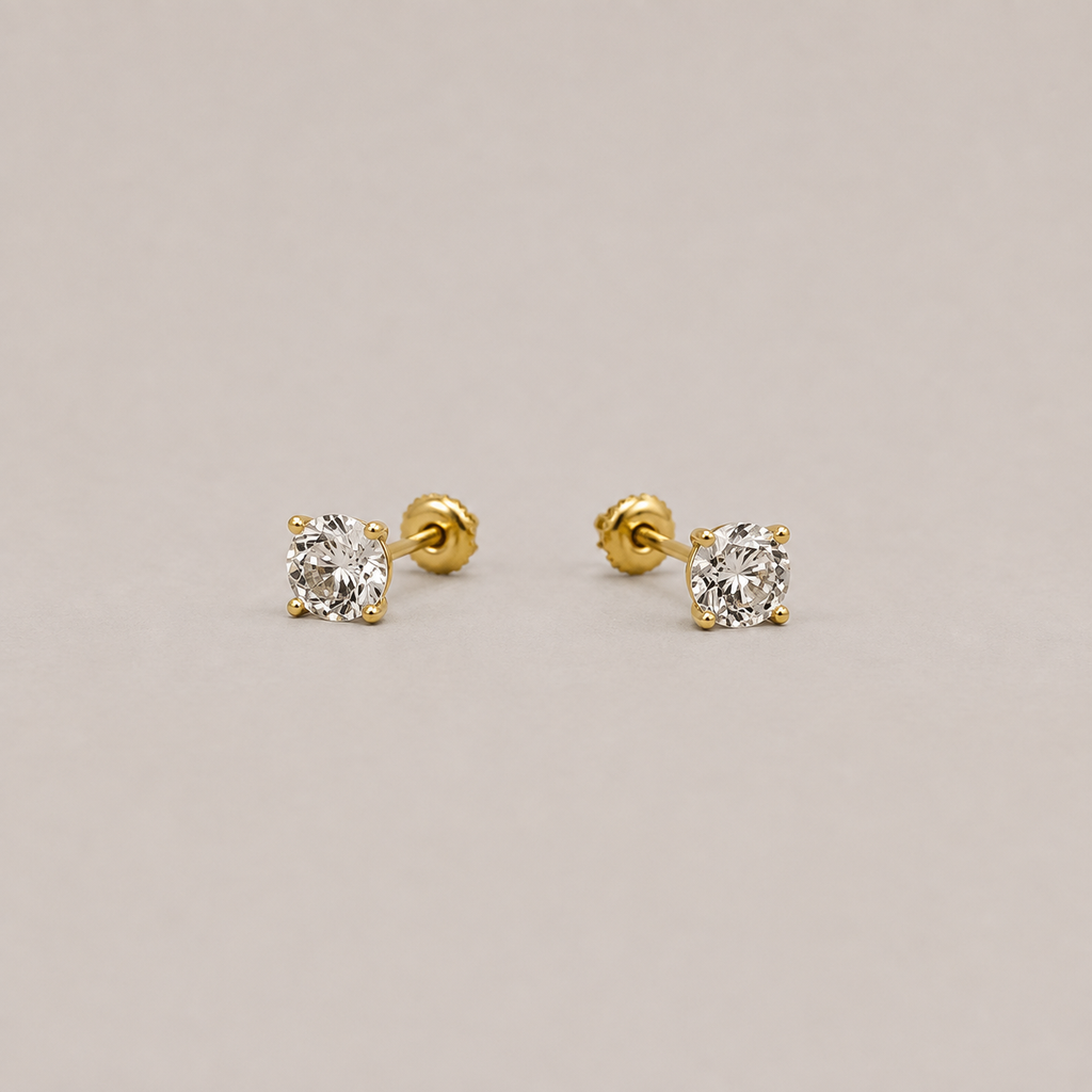 3 Ct. Lab-Grown Diamond Round-Cut Studs Earrings (VS-EF)