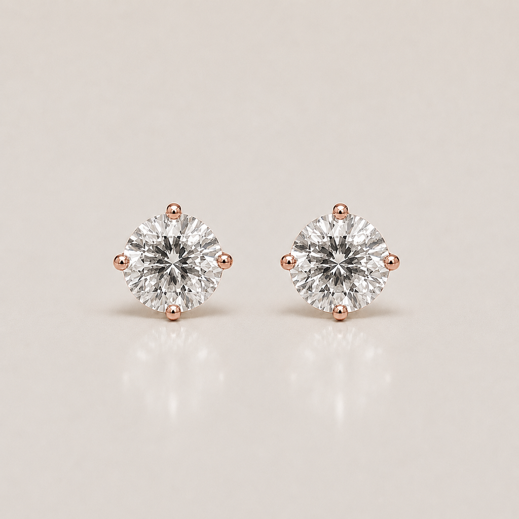 3 Ct. Lab-Grown Diamond Round-Cut Studs Earrings (VS-EF)