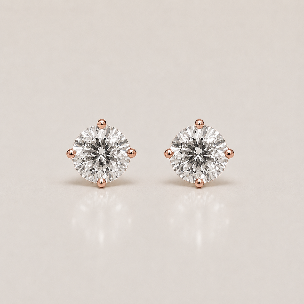 3 Ct. Lab-Grown Diamond Round-Cut Studs Earrings (VS-EF)