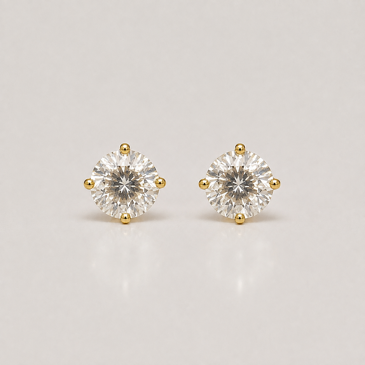 3 Ct. Lab-Grown Diamond Round-Cut Studs Earrings (VS-EF)