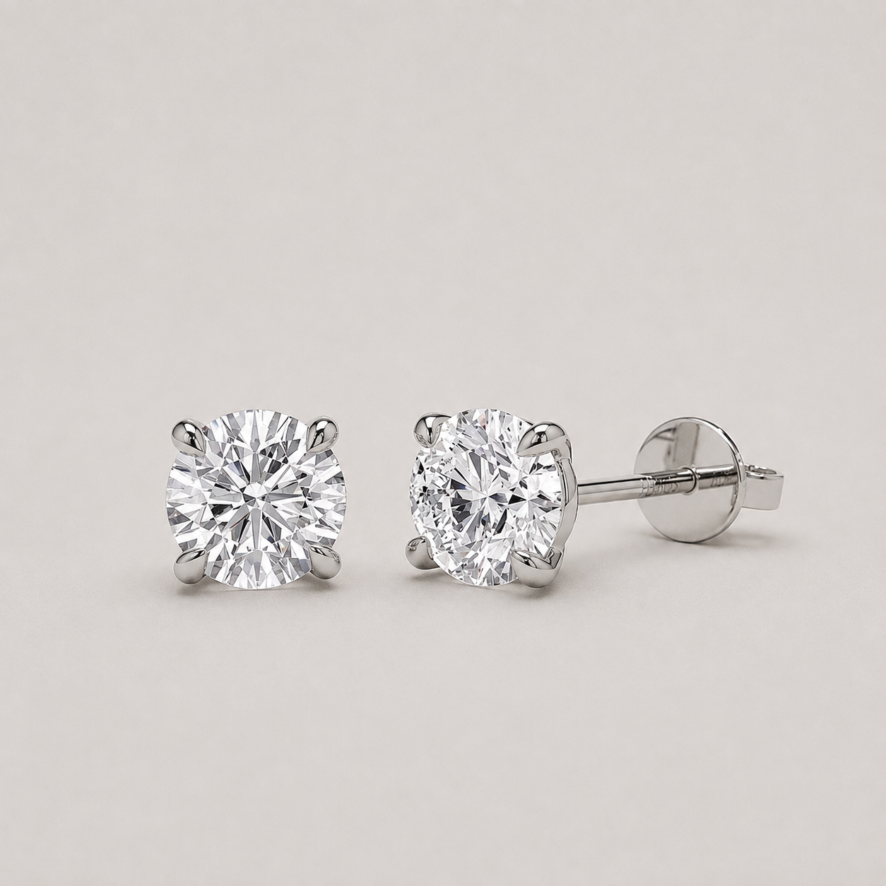 4 Ct. Lab-Grown Diamond Round-Cut Studs Earrings (VS-EF)