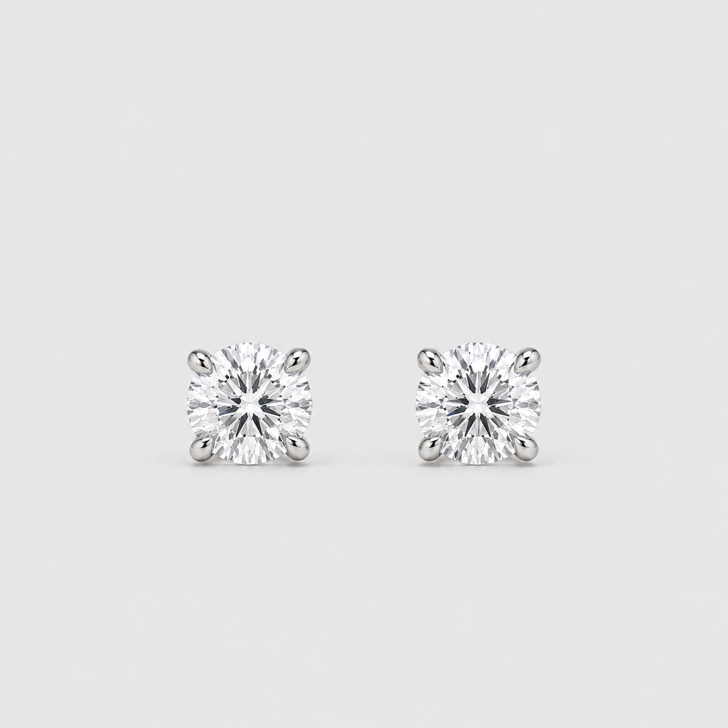 4 Ct. Lab-Grown Diamond Round-Cut Studs Earrings (EF/VVS-VS)