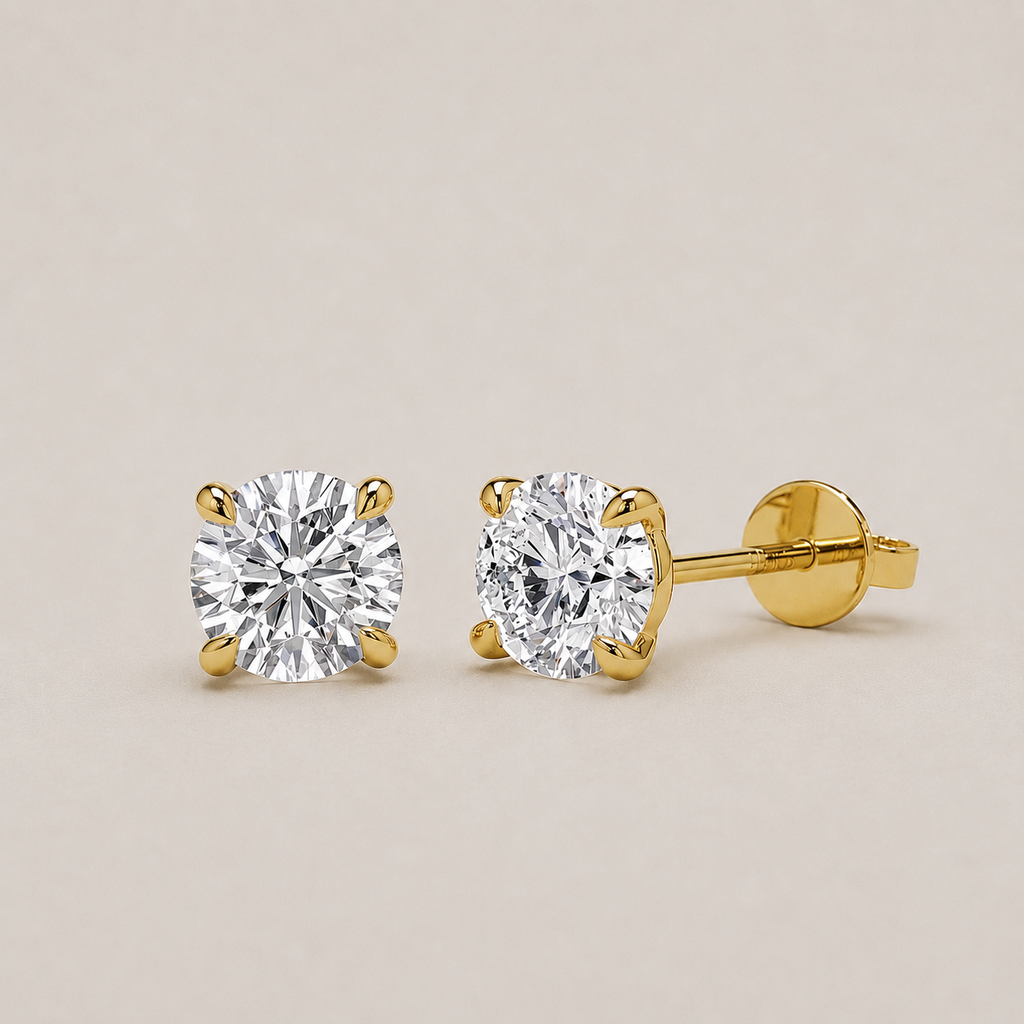 4 Ct. Lab-Grown Diamond Round-Cut Studs Earrings (VS-EF)