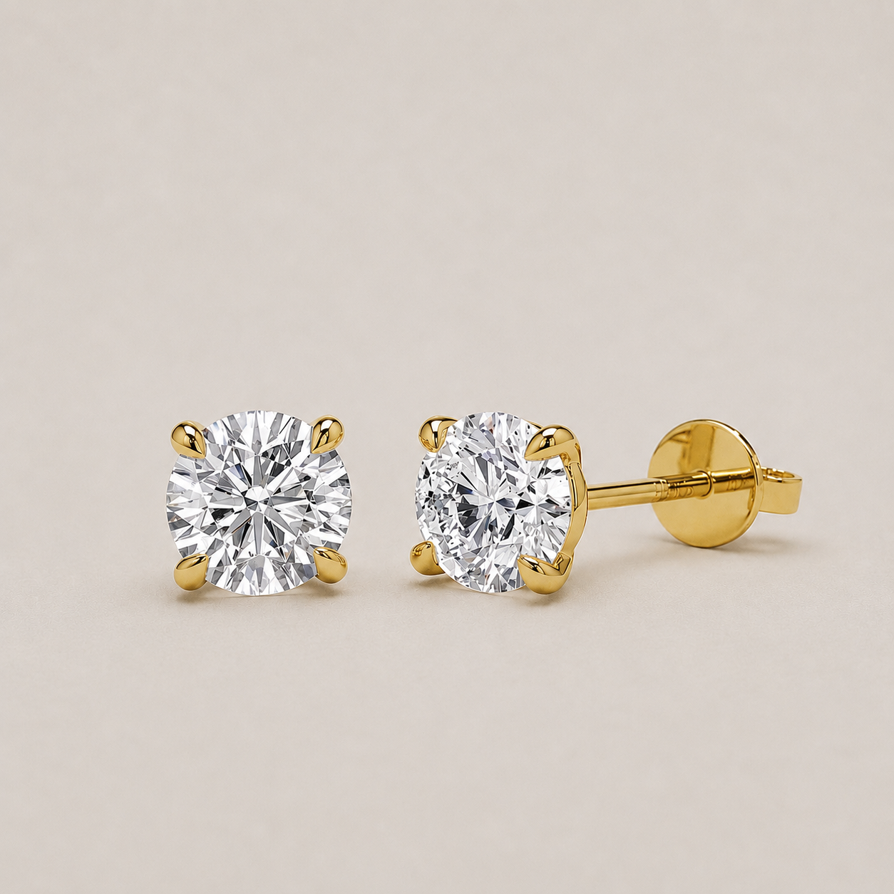 4 Ct. Lab-Grown Diamond Round-Cut Studs Earrings (VS-EF)
