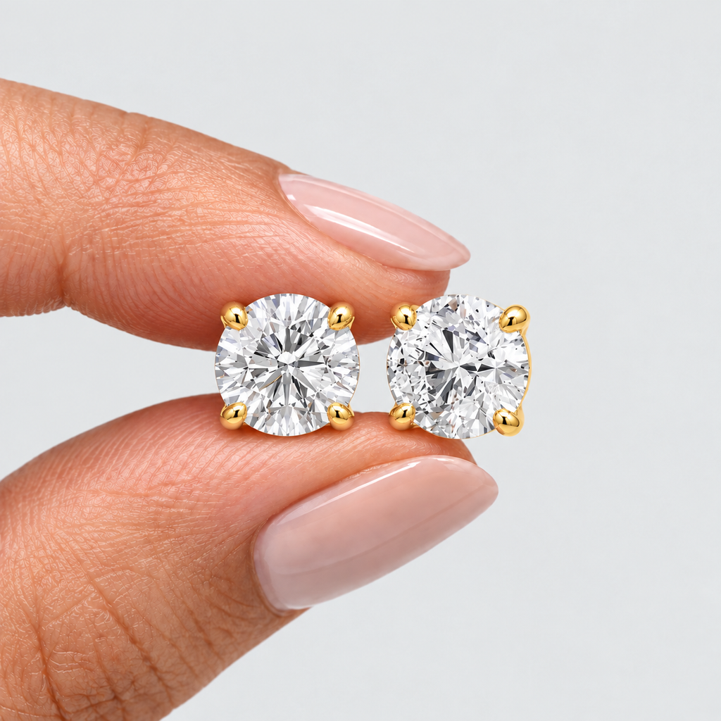 4 Ct. Lab-Grown Diamond Round-Cut Studs Earrings (EF/VVS-VS)