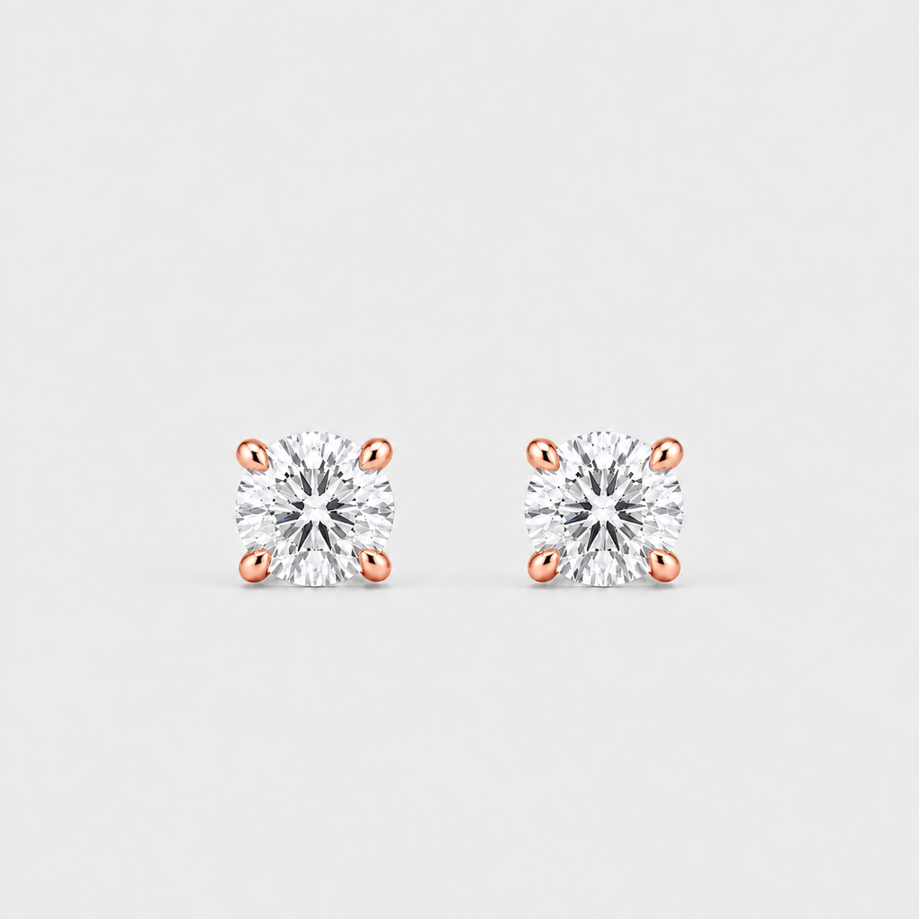 4 Ct. Lab-Grown Diamond Round-Cut Studs Earrings (EF/VVS-VS)