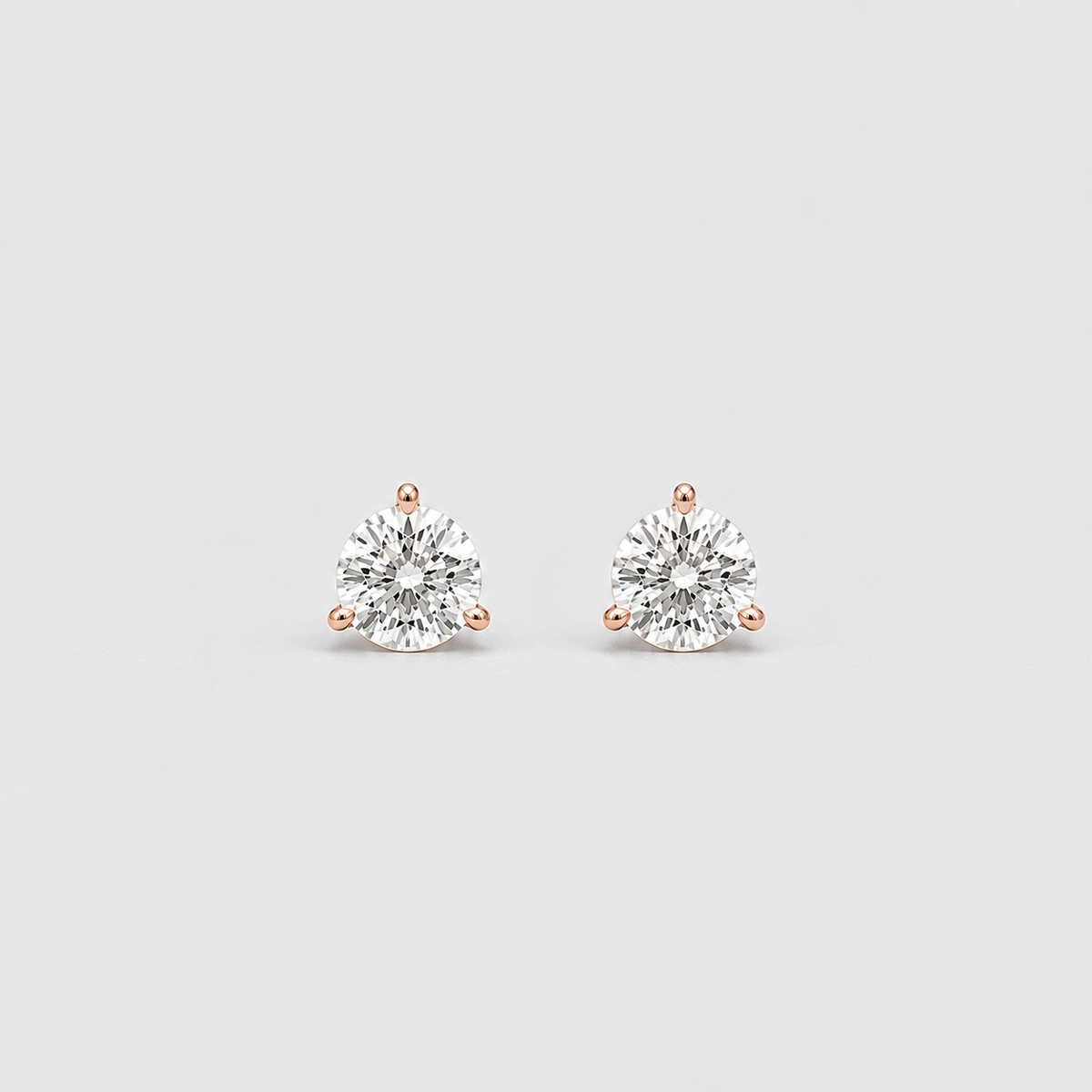 Lab-Grown Diamond Round-Cut Three-Prongs Studs Earrings 0.50 Ct. (EF/VVS-VS)