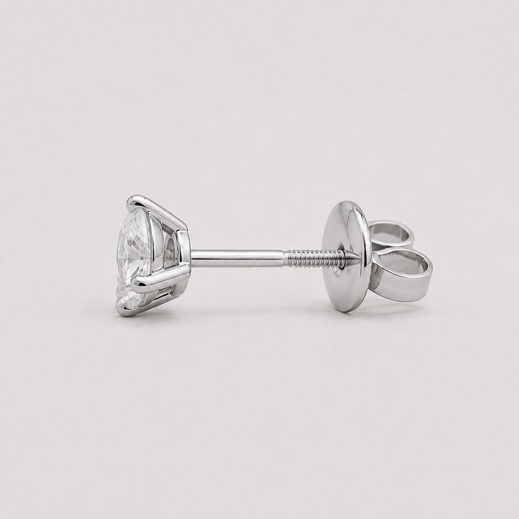Lab-Grown Diamond Round-Cut Three-Prongs Studs Earrings 0.50 Ct. (VS-EF)