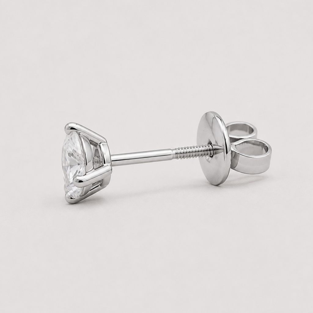 1 Ct. Lab-Grown Diamond Round-Cut Three-Prongs Studs Earrings (VS-EF)
