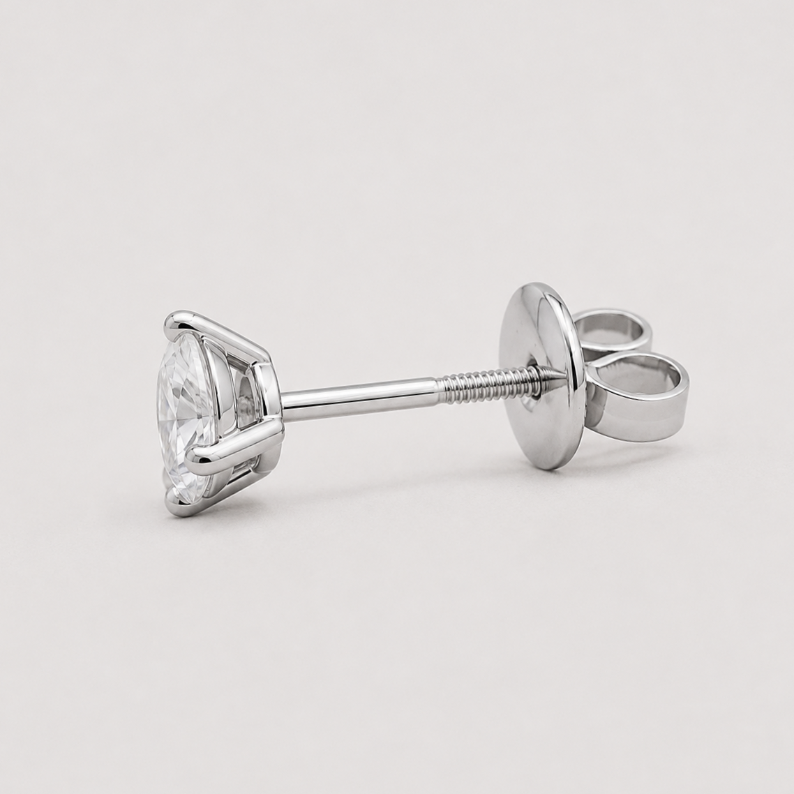 1 Ct. Lab-Grown Diamond Round-Cut Three-Prongs Studs Earrings (VS-EF)