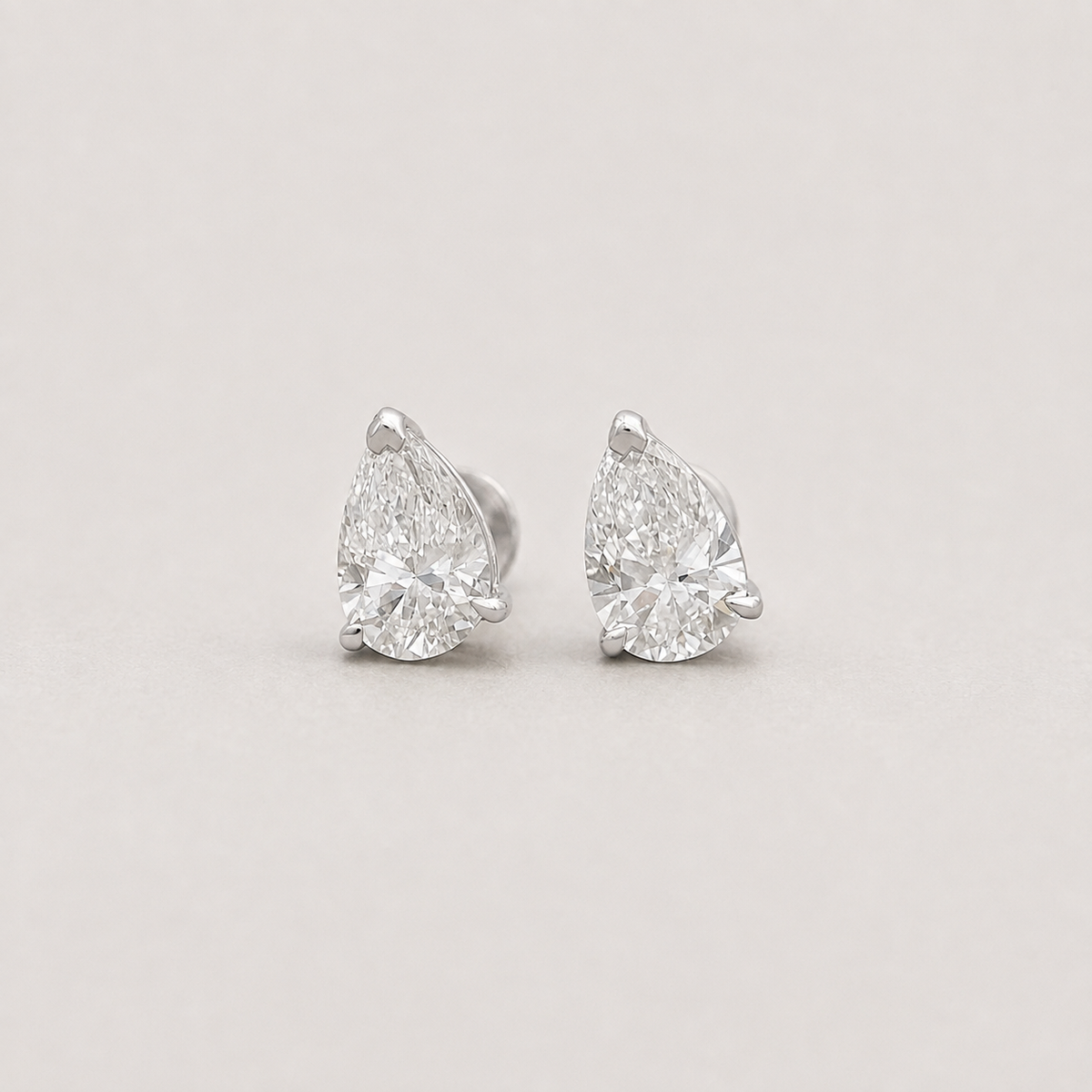 2 Ct. Lab-Grown Diamond Stud Pear-Cut Earrings (VS-EF)