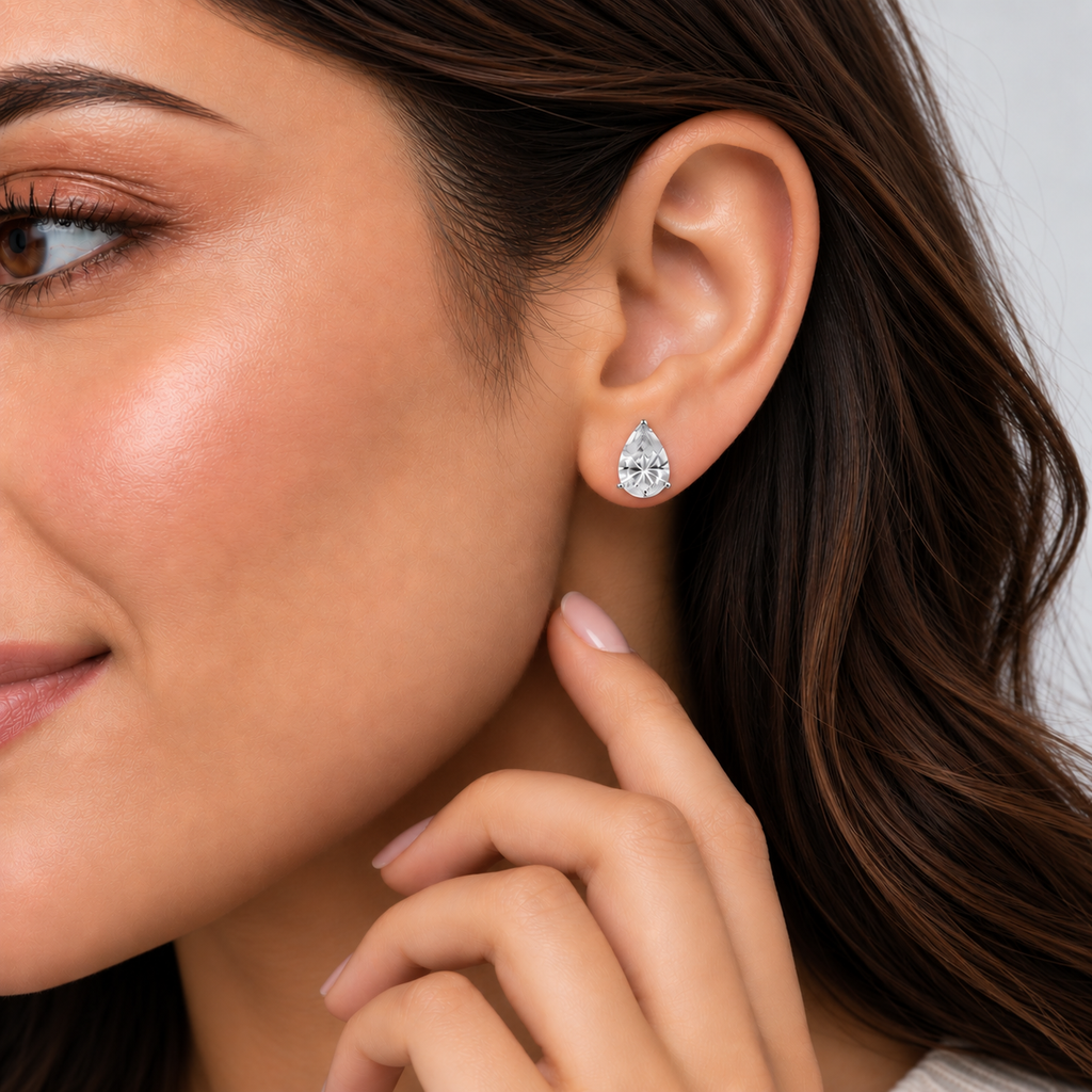 2 Ct. Lab-Grown Diamond Stud Pear-Cut Earrings (VS-EF)