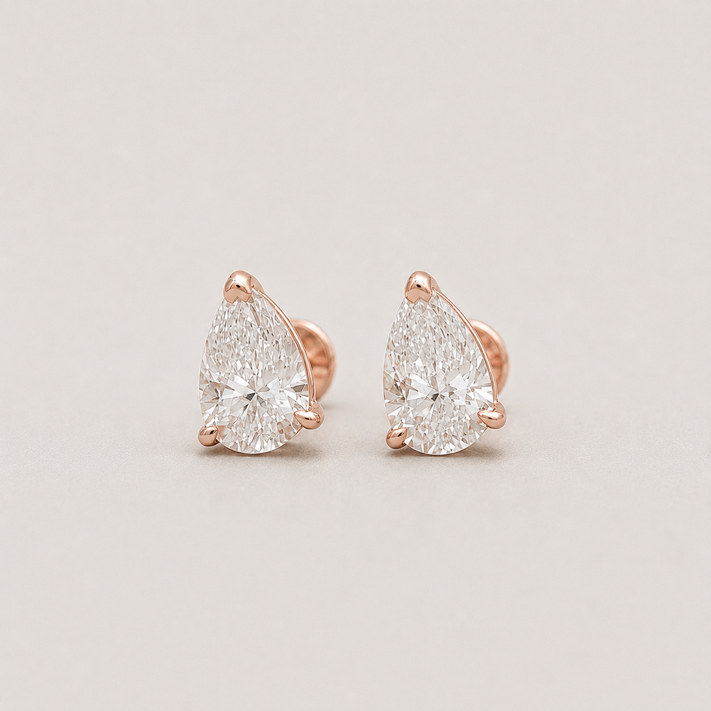 2 Ct. Lab-Grown Diamond Stud Pear-Cut Earrings (VS-EF)