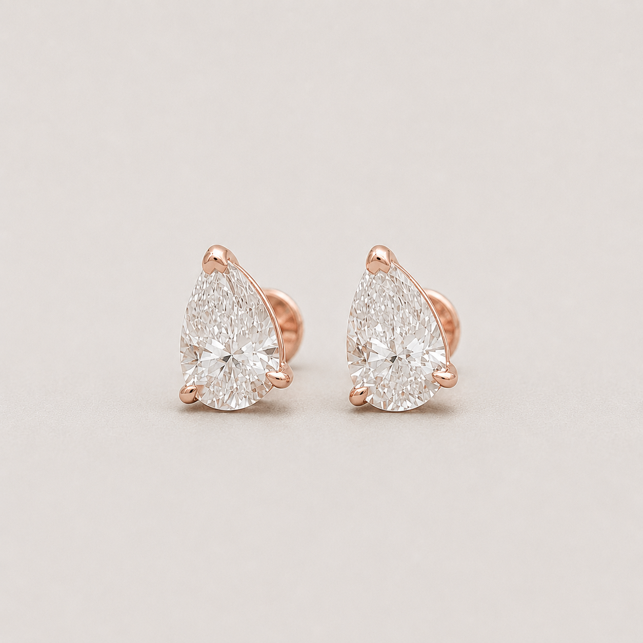 2 Ct. Lab-Grown Diamond Stud Pear-Cut Earrings (VS-EF)