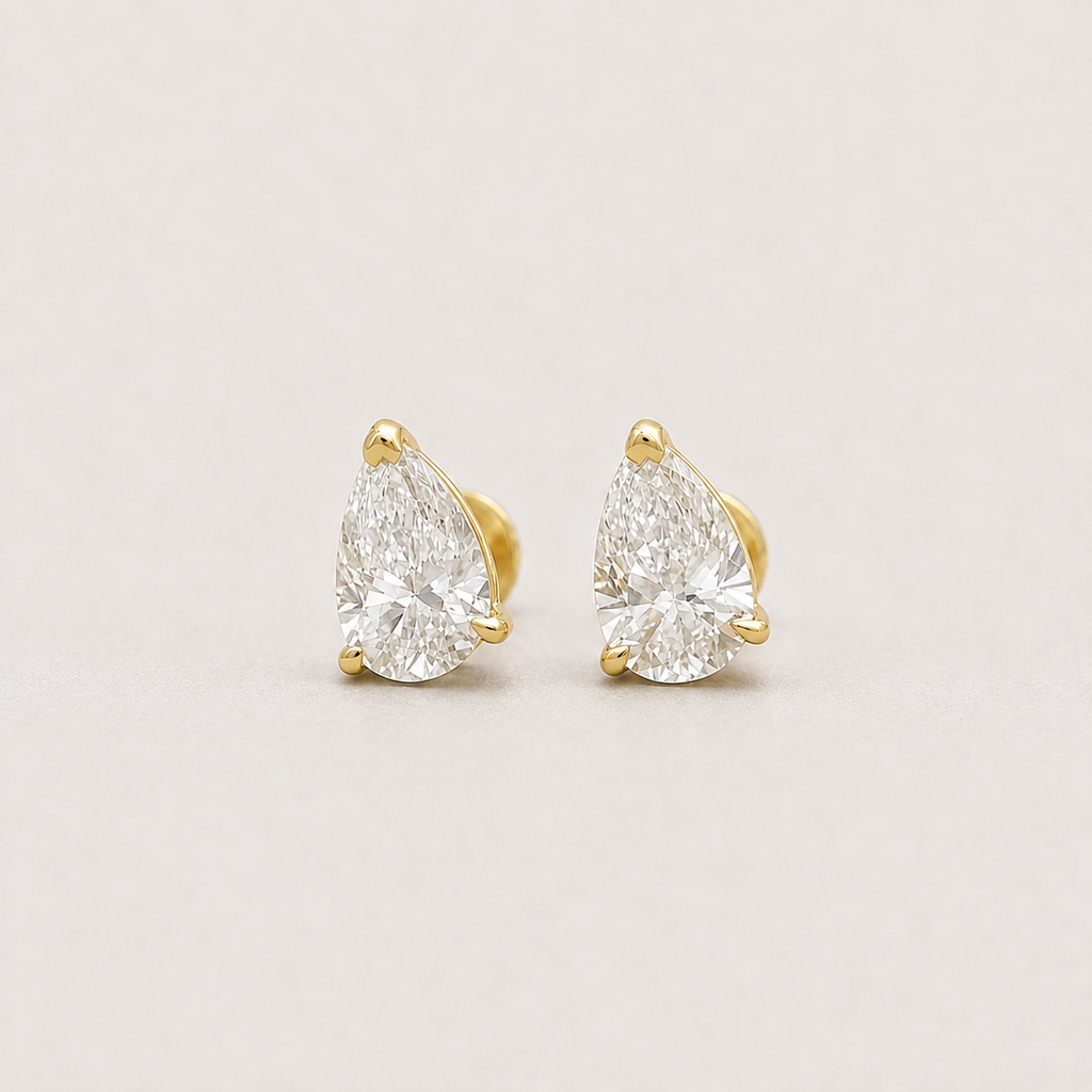 2 Ct. Lab-Grown Diamond Stud Pear-Cut Earrings (VS-EF)